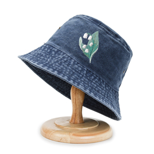 Nouveau chapeau de seau en détresse Vintage délavé femme été brodé chapeau de soleil extérieur chapeau résistant au soleil - Product Image 3