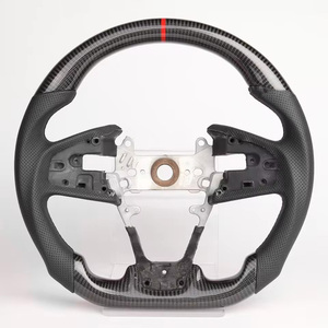 Volante de fibra de carbono para <span class=keywords><strong>Honda</strong></span> <span class=keywords><strong>Civic</strong></span> Gen 10th <span class=keywords><strong>Type</strong></span> <span class=keywords><strong>R</strong></span> 2016-2021 Volante de fibra de carbono LED Cuero perforado - Product Image 5