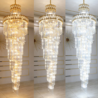 DUOMEIJU Lustre LED en cristal chromé de style luxueux, grande taille, pour la maison et le bureau, hauteur réglable, or, simple, moderne, forme allongée