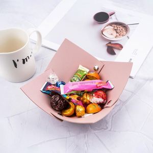 Portable Entryway Table Tray PU Leather Jewelry Valet Tray <b>Foldable</b> <b>Desk</b> Catchall Dish Plate - Product Image 2