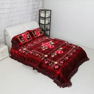 Otsukeori wedding soft polyester classic style arabic style korea embossed 4pcs bedding sets