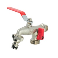 Robinet à double vanne en alliage de zinc de 1/2 "en laiton pour la maison et l'extérieur pour la cuisine, le parc et le jardin.