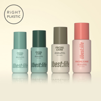 Bouteille en plastique PET RCP avec bouchon électrolytique, 120/150 ml, ronde et épaisse, pour sérum cosmétique, brume corporelle, lotion, gel, flacon pompe