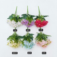 PT-HY009 Plante Artificielle en Pot, Fleurs de Bégonia et d'Hortensia, Petit Ensemble Bonsaï, Ornements Artisanaux de Fleurs d'Hortensia Simulées