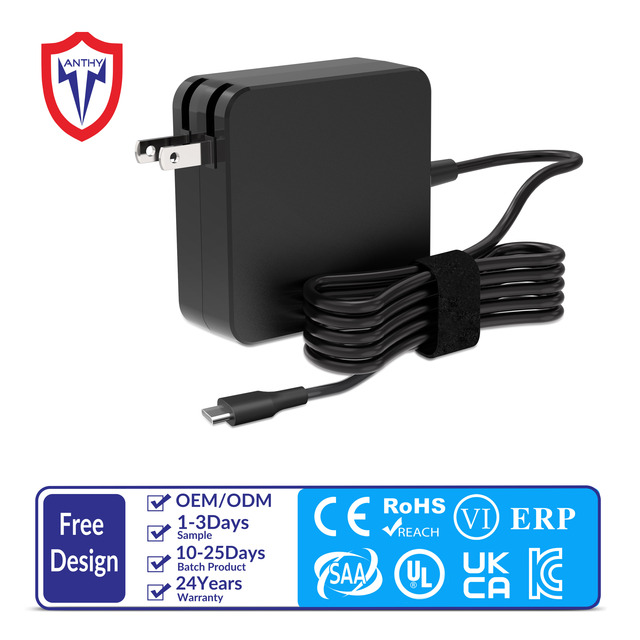 Anthy 65W 5V 9V 12V 15V 20V 3.25A USB C Laptop Fast Charger PD 3.0 Universal Adapter Power Supply for All Brands US Plug
