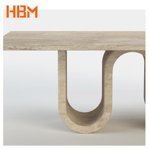 HBM Modern Natural 3 Legs Design Beige Travertin Esstisch Zum Verkauf - Product Image 3