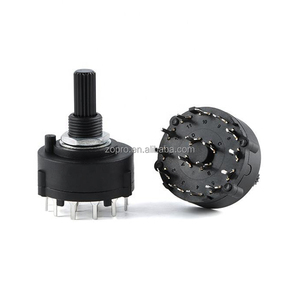 RS26 1 2 3 4 Pole Position 12/6/4/3 PCB Plug-In Board Interruptor ajustable Longitud del mango 15MM/20MM Selector de banda de interruptor giratorio - Product Image 5