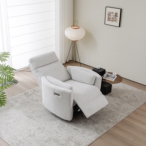 Canapé inclinable électrique avec fonction pivotante, design minimaliste, revêtement en tissu, fauteuil inclinable une place pour salon - Product Image 3