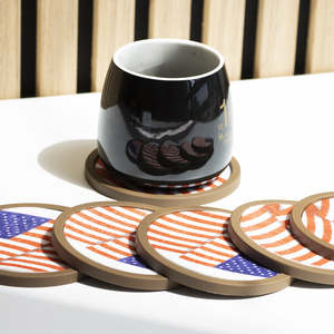 Sets de table en feutre absorbants et écologiques, résistants à l'huile, motif drapeau américain, avec <span class=keywords><strong>rebord</strong></span> en <span class=keywords><strong>silicone</strong></span> antidérapant, et sous-verres résistants à la chaleur - Product Image 6