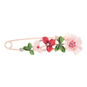 Flower Shape Decorative Brooch Rhinestone Embellished Zinc Alloy <b>Pin</b> <b>For</b> Scarf <b>Shawl</b> Clip Gift 7.5x1.8cm - Product Image 5