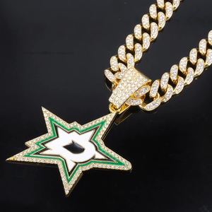 Collar con Colgante de Estrella en Oferta, Incrustado con Esmalte, Estilo Hip Hop, Joyería Masculina al por Mayor - Product Image 1