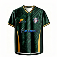 Maillot de football anti-humidité Forsend, kit de football personnalisé, uniforme grande taille, imprimé graphique vert pour tenue d'équipe de club
