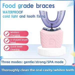 Cepillo de Dientes Inalámbrico Sónico en Forma de U, 360 Grados, Luz Ultrasonica para Blanqueamiento Dental, Cepillo de Dientes Eléctrico Automático de Silicona para Adultos - Product Image 2