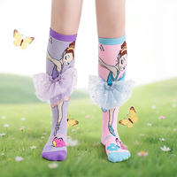 Chaussettes fantaisie amusantes à motifs de personnages d'anime et de dessins animés, pour le skateboard et le sport, en coton doux de qualité, chaussettes hautes à motif de personnage de dessin animé, chaussettes de princesse