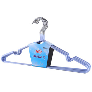 Clothes <b>Hangers</b> Stainless Steel Non Slip Dipped Plastic Rectangle Hook Type For Adults And Children Nordic Blue And Pink 10 Pack - Product Image 4