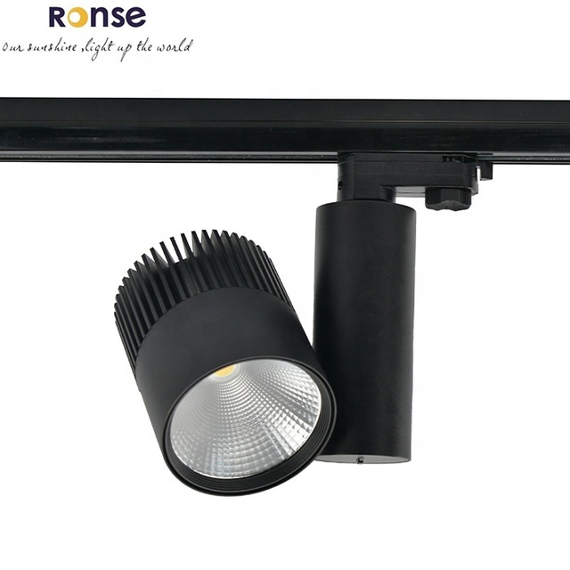 RONSE   30W Cri 95 Cob LED Lighting Europe Standard Adjustable Color Led Track Light Ceiling Line Track Light for Shop