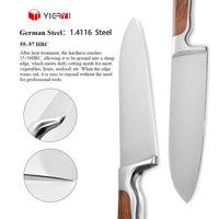 Couteau de cuisine professionnel sur mesure en gros, acier inoxydable allemand, lame tranchante, meilleurs couteaux Santoku japonais, couteau de cuisine