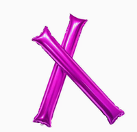 Lot de 2 bâtons de supporter en aluminium avec ballons, bruiteurs portatifs pour événements sportifs, concerts, fêtes de supporters de football et décorations