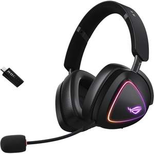 Audífonos inalámbricos para juegos Rog Delta II, supraaurales, negros, con micrófono desmontable, triple modo, Bluetooth 5.3, 2.4 GHz, 3.5 mm - Product Image 1