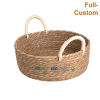 Panier de rangement multifonctionnel en jonc de mer tressé à la main, style nordique, personnalisable et écologique, pour articles divers, origine Chine