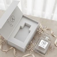 Flacon de parfum transparent 30 ml 50 ml 100 ml et boîte en papier blanche, flacon de parfum et emballage, flacon de parfum et coffret de luxe