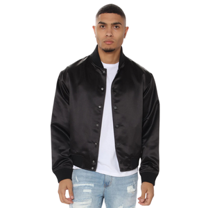Chaqueta Universitaria de Satén OEM, Chaqueta de Béisbol de Satén 100% Poliéster para Hombre, Estilo Universitario de Primavera, Chaqueta Bomber Ligera - Product Image 1