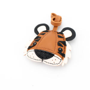 Llavero de Cuero con Cabeza de Tigre a Rayas con Detalle 3D - Product Image 6