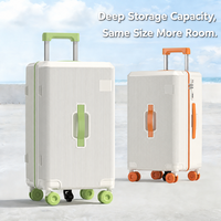 Valise rigide grande capacité pour ordinateur portable avec porte-gobelet pliable, crochet latéral, légère et tendance