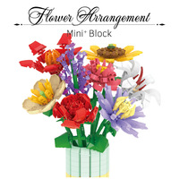 Bloques de Construcción Educativos DIY de 3.6mm, Mini Bloques de Partículas Pequeñas, Juguetes de Construcción, Historia de Flores, 8 Piezas/caja