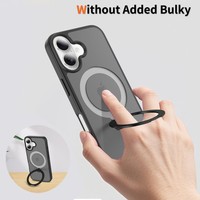 Coque de téléphone personnalisée de luxe tendance de marque de créateur avec anneau métallique magnétique à chargement sans fil 360° pour iPhone 16 Plus 17 Pro Max