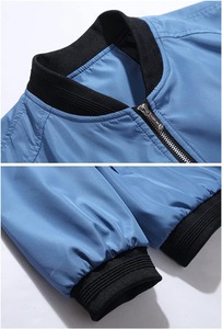 2024 Blouson aviateur décontracté coupe ajustée tissé avec logo personnalisé pour hommes Veste universitaire Streetwear d'hiver Veste imperméable et respirante XS-XL - Product Image 3