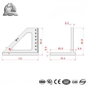 ZJD-BT078 Anodizing Màu Xanh Nhôm Chế Biến Gỗ Tay Đo Đánh Dấu Công Cụ Tam Giác Thẳng 3D Mộc <span class=keywords><strong>Scribing</strong></span> Cai Trị - Product Image 2