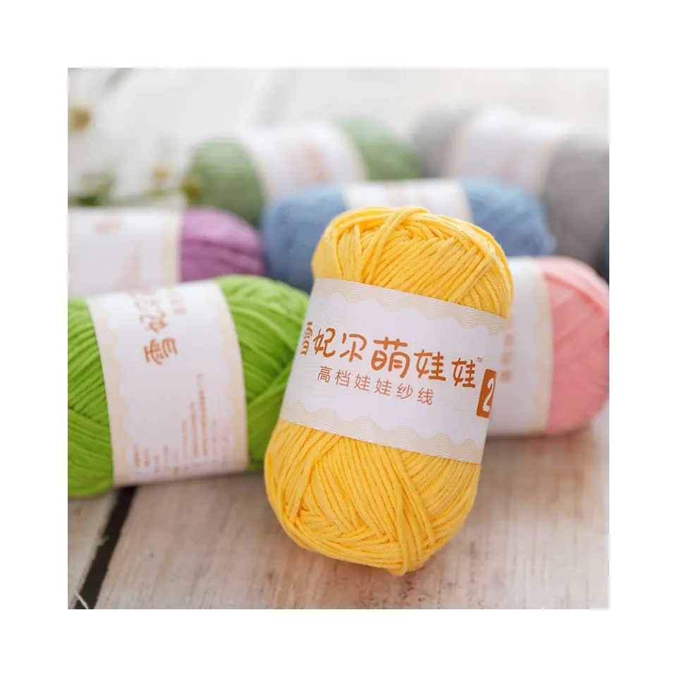 Hot 73 Màu sắc Trọng lượng nhẹ 4 Strand sữa bông Crochet sợi tay đan sợi