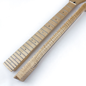 Mástil de guitarra TL de 22 trastes y 12 pulgadas de radio, de arce flameado, con diapasón de arce flameado y 42 trastes de hueso - Product Image 2