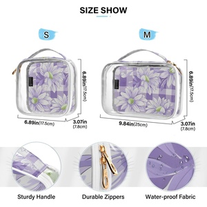 Custom Clear Transparent <b>Makeup</b> Bag Set Travel Toiletry Bags with Handle Portable Cosmetic <b>Case</b> with Zipper Cosmetic <b>Brush</b> Bag - Product Image 4