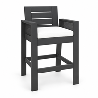 Ensemble de table et chaises de bar en aluminium pour extérieur, mobilier moderne de hauteur de comptoir pour patio avec coussins pour hôtel et restaurant
