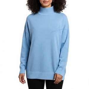 Sudadera Casual Oversize de Algodón con Cuello Alto Simulado y Hombros Caídos para Mujer, Venta al por Mayor - Product Image 1