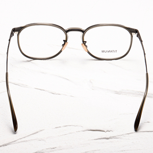 Titanium Full Rim Oval <b>Eyeglasses</b> Unisex Anti-Uv Vision Correction <b>Frames</b> for Adults Solid Color Classic Style - Product Image 5