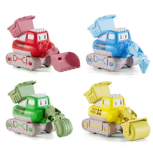2023 cartoon construction engineering vehicle toys monster trucks pull back press toy car friction power vehicles push kids toys