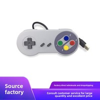 Manette de jeu USB filaire pour Super Nintendo/Wii, coque tricolore en plastique, nouveau moule, compatible SNES/ordinateur