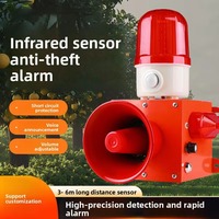 Alarm Sensor Gerak PIR Inframerah 120dB Suara Peringatan Klakson Lampu Deteksi 3-6m Kebun Pertanian Anti-pencurian 12V 220V