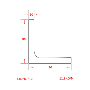 Q235B Winkeleisen materialien erhältlich Gleich seitiger Winkels tahl 30*3 40*4 50*5 ASTM Standard Warm gewalzter Biege verarbeitung service