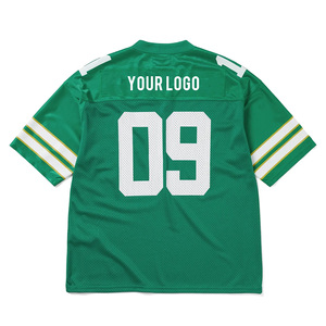 Maillot de football personnalisé vert en mesh, col en V, manches courtes, impression sublimée, anti-humidité, léger, haut de sport pour homme adulte - Product Image 2