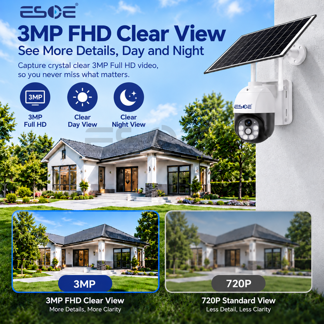V380 Pro 3MP 4G WIFI Low Power CCTV Solar Camera Two Way Audio Human Motion Detection H.265 For Outdoor Indoor CCTV Solar Camera · image 5