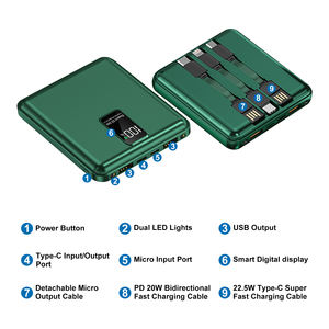 พาวเวอร์แบงค์ความจุสูง 10000 มิลลิแอมป์ สำหรับโทรศัพท์ พร้อมสายชาร์จ 3 เส้น พาวเวอร์แบงค์ขนาดเล็กพกพาสะดวก 10000 มิลลิแอมป์ - Product Image 5