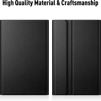 Casing Keyboard kulit PU Folio, casing Keyboard untuk Samsung Galaxy Tab A7 Lite 8.7 inci 2021 SM-T220 T225 dengan Keyboard nirkabel yang dapat dilepas