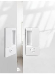 Serrure de porte coulissante moderne - Design plat silencieux - Poignée intégrée - Type magnétique - Alliage de zinc durable - Clé métallique - Pour appartement et école - Product Image 3