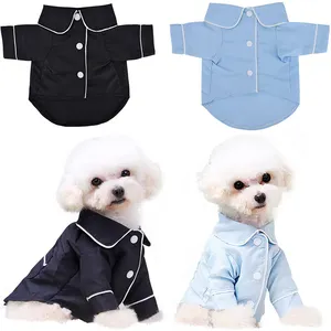 Baju Anak Anjing, Jumpsuit Anjing Perenggang 4 Kaki Strip PJS Rambut Shedding Cover BAGUS UNTUK Musim Panas Chihuahua Yorkie