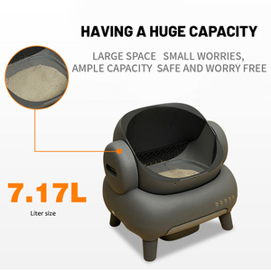 Amz Hot Bán Ứng Dụng Kiểm Soát Mở Top Tự Động Thông Minh Nhà Vệ Sinh Mùi Miễn Phí Nhựa Hộp Rác Cho Mèo Lớn Mèo Mèo Con Nhà Vệ Sinh Robot - Product Image 2