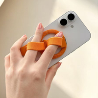 Support magnétique pour téléphone avec anneau de maintien en tissu réglable, poignée et béquille pour iPhone 18 Pro Max et téléphones Samsung